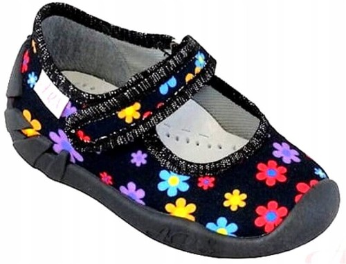 Kapcie w kwiatki na rzep buty przedszkolne dla dziewczynki ARS D135 r.221.jpg